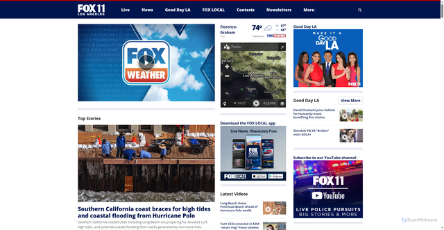 Security scan screenshot of https://foxla.com