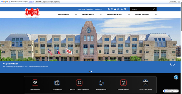 Security scan screenshot of https://www.friscotexas.gov/
