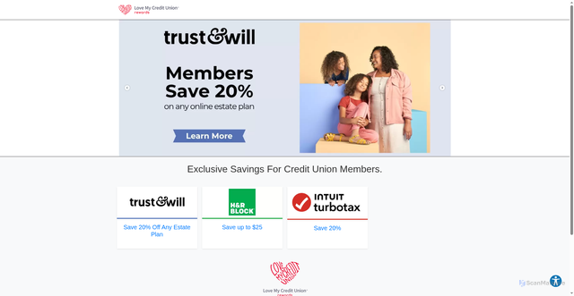 Security scan screenshot of https://lovemycreditunion.org