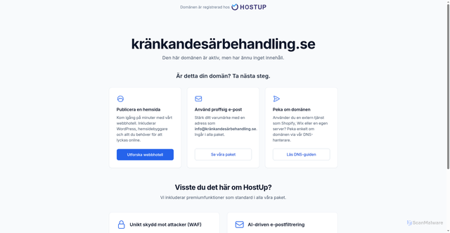 Security scan screenshot of https://xn--krnkandesrbehandling-czbh.se