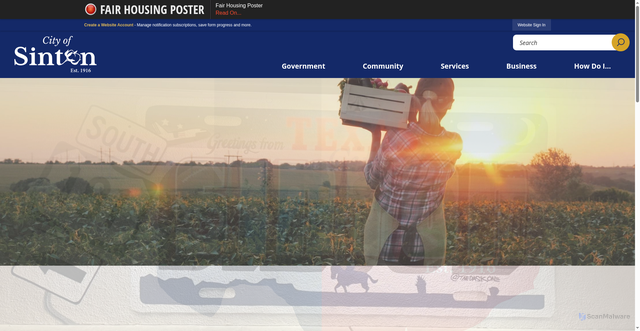 Security scan screenshot of https://www.sintontexas.org/