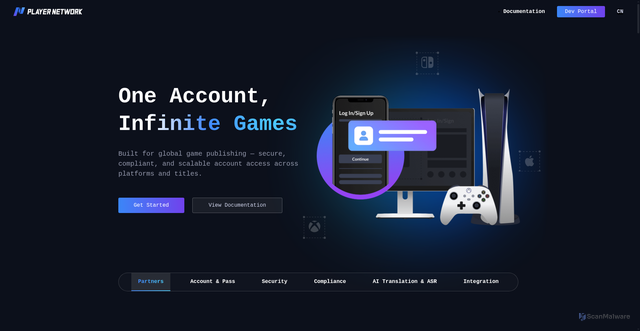 Security scan screenshot of https://playernetwork.intlgame.com