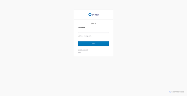 Security scan screenshot of https://login.myquorumcloud.com