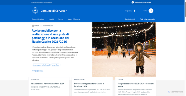 Security scan screenshot of https://www.comune.cerveteri.rm.it/
