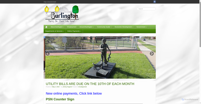 Security scan screenshot of https://burlingtonkansas.gov/
