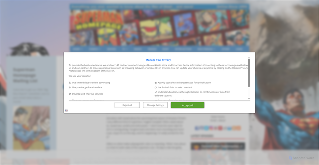 Security scan screenshot of https://www.supermanhomepage.com/my-adventures-with-superman-season-3-update-jack-quaid-confirms-active-recording/