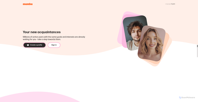 Security scan screenshot of https://mamba.ru