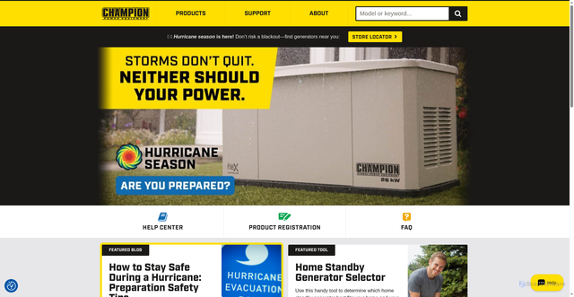 Security scan screenshot of https://www.championpowerequipment.com