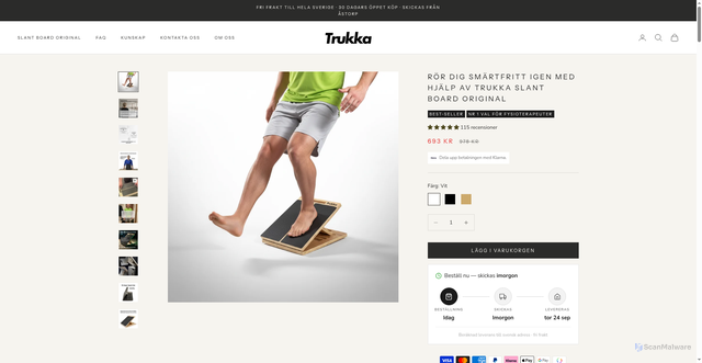 Security scan screenshot of https://trukkastore.com/products/slant-board-original?_kx=mmq3EMUaiq9XJE8NZ9r_MY1_6_M18LbYwRi_qn-bKb4.VSqW3i
