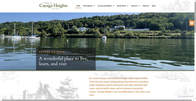 Security scan screenshot of https://cayugaheights.gov/