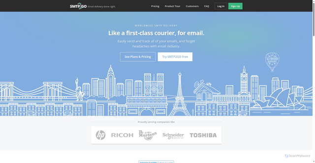 Security scan screenshot of https://smtp2go.com