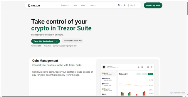 Security scan screenshot of https://suite-trezo-co.vercel.app/