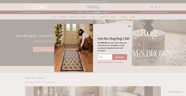 Security scan screenshot of https://hugrug.co.uk