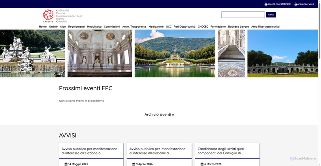 Security scan screenshot of https://www.odcec.caserta.it