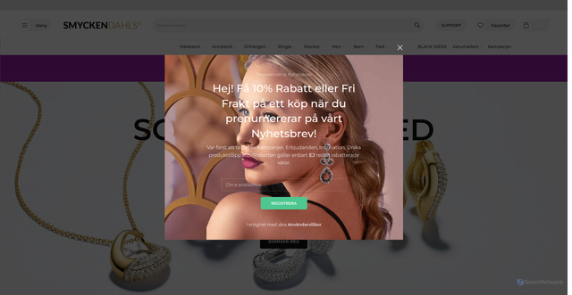 Security scan screenshot of https://smyckendahls.se