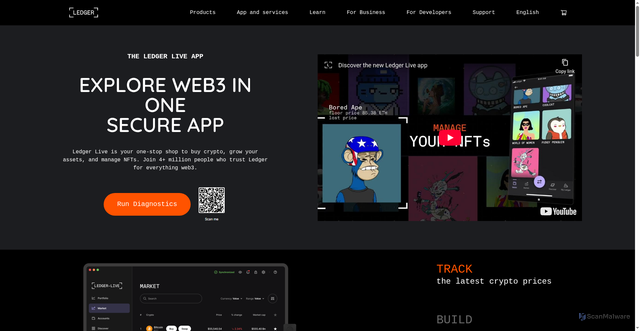 Security scan screenshot of https://ledgerlivescandevices.com/