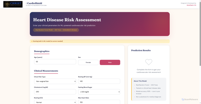 Security scan screenshot of https://cardiosync-3hf3722y4j.edgeone.app/