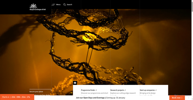 Security scan screenshot of https://www.rca.ac.uk/