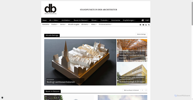 Security scan screenshot of https://db-bauzeitung.de