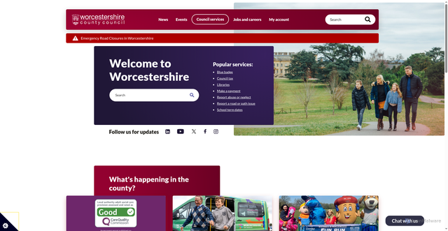 Security scan screenshot of http://www.worcestershire.gov.uk