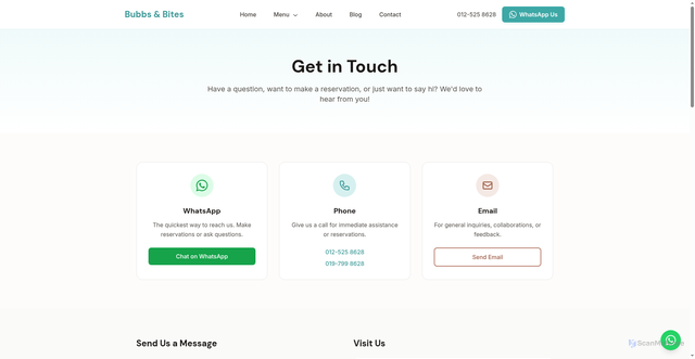 Security scan screenshot of https://lbw-bubbs-bites-cafe-mk9mqh5x.pages.dev/contact/