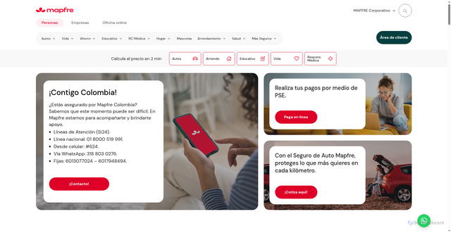 Security scan screenshot of https://mapfre.com.co
