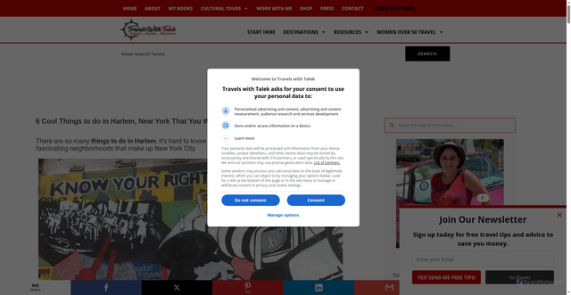 Security scan screenshot of https://travelswithtalek.com/visit-harlem/