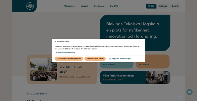 Security scan screenshot of https://www.bth.se/