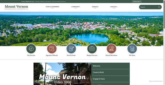 Security scan screenshot of https://mtvernonoh.gov/