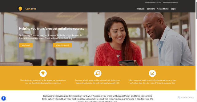 Security scan screenshot of https://conovercompany.com