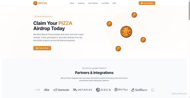 Security scan screenshot of https://pizza.buycoin.trade/