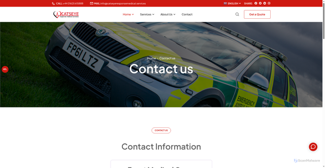 Security scan screenshot of http://crms.website/contact.html