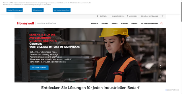 Security scan screenshot of https://automation.honeywell.com