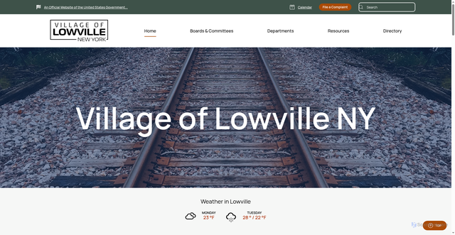 Security scan screenshot of https://villageoflowville.gov/
