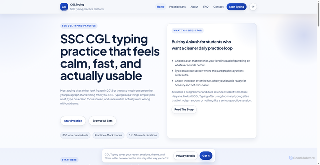 Security scan screenshot of https://cgltyping.in/