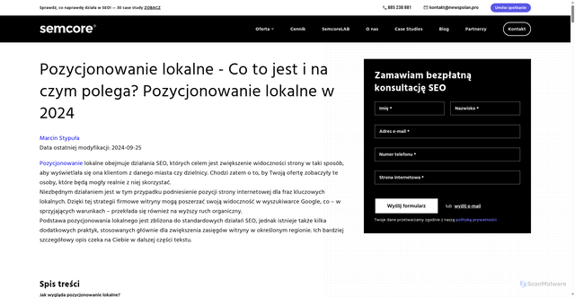 Security scan screenshot of https://newspolan.pro/pozycjonowanie-lokalne/