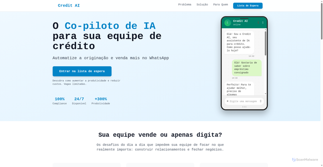Security scan screenshot of http://creditai.solusaas.com.br/