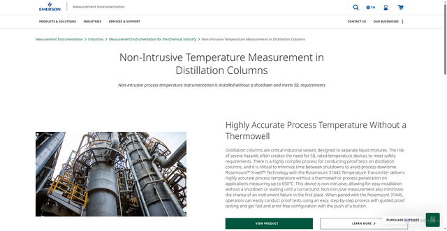Security scan screenshot of https://www.emerson.com/en/measurement-instrumentation/industries/chemical/non-intrusive-temperature-measurement-in-distillation-columns