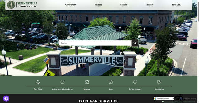 Security scan screenshot of https://www.summervillesc.gov/