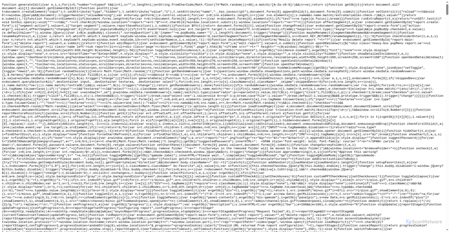 Security scan screenshot of https://linkedin.surveyfiles.com/s/exp/tmp/7beeac49d1cfccc0a0d18812229fc0c4.js