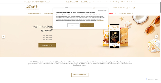 Security scan screenshot of https://lindt.com