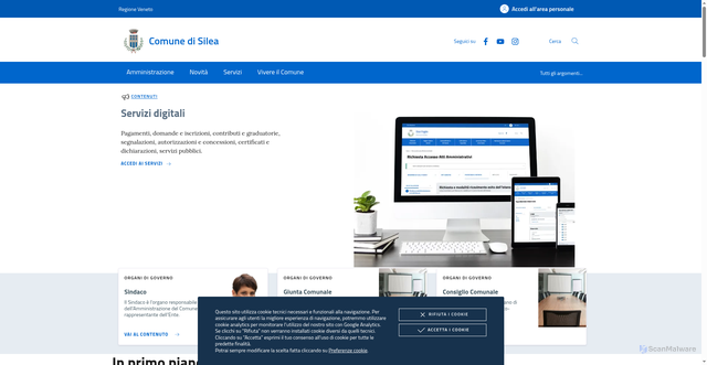 Security scan screenshot of https://www.comune.silea.tv.it/