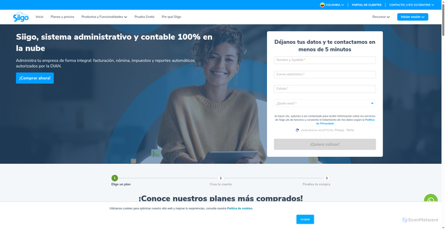 Security scan screenshot of https://services.siigo.com
