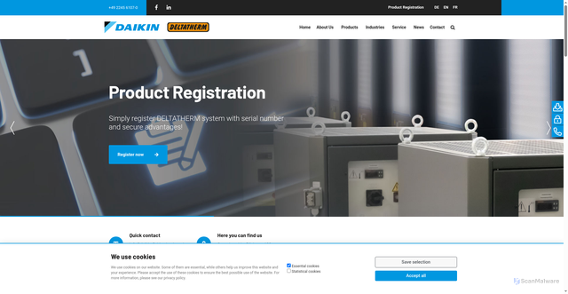 Security scan screenshot of https://www.daikin-fluidtechnology.com