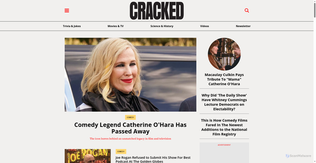 Security scan screenshot of https://www.cracked.com