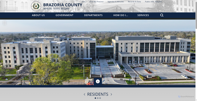 Security scan screenshot of https://www.brazoriacountytx.gov/