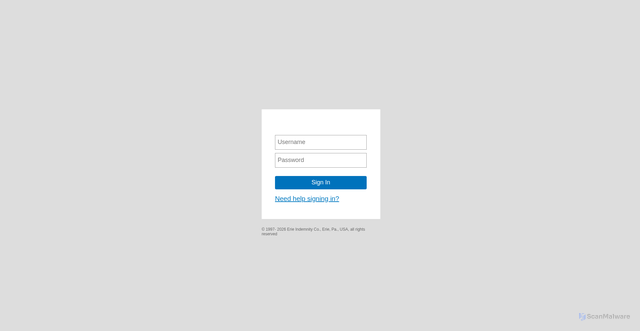 Security scan screenshot of https://communication.erieinsurance.com