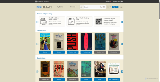 Security scan screenshot of https://demo.openlibrary.org