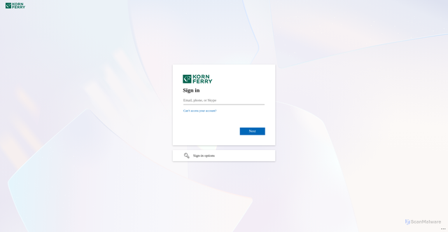 Security scan screenshot of https://kornferry.sharepoint.com