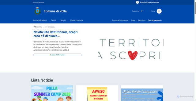 Security scan screenshot of https://www.comune.polla.sa.it